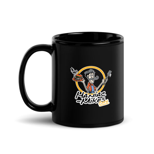 Maniac-Mikes Black Glossy Mug - Image 3